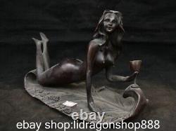 12.8 Chine ancienne Dyansty cuivre nu belle statue sculpture