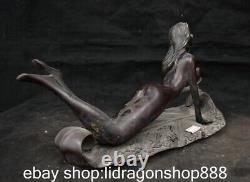 12.8 Chine ancienne Dyansty cuivre nu belle statue sculpture