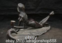 12.8 Chine ancienne Dyansty cuivre nu belle statue sculpture