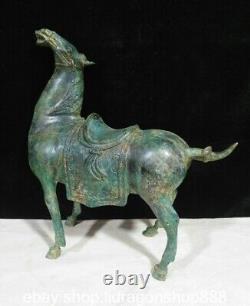 12.8 Statue réussie cheval animal zodiaque chinois ancien fengshui Bronze