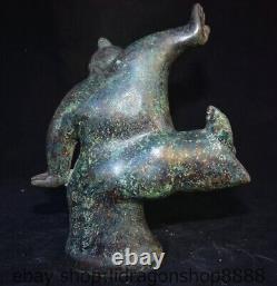 12 Chine ancienne étagère en bronze Japon Sumo nihomi statue sculpture