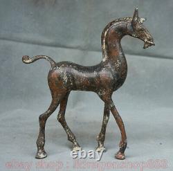 13,6 Chinoise Bronze Ware Ancien Cheval Tiré Par Tramway Statue Sculpture
