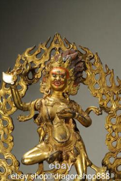 13 Ancienne statue de bouddha tibétain en cuivre doré Vajravarahi Dorje Phakmo