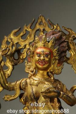 13 Ancienne statue de bouddha tibétain en cuivre doré Vajravarahi Dorje Phakmo