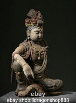 14.4 ancienne sculpture en bois bouddhiste chinoise Guanyin Guanyin Statue