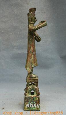 14.8 Ancien Chinois Dynastie Bronze Sanxingdui Personnes Statue Sculpture