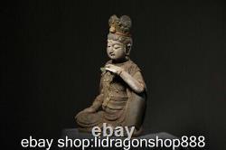 14 Chine ancienne sculpture en bois bouddhiste statue de Bouddha Guanyin libre