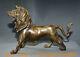 15,2 Ancien Chinois Bronze Felidae Animal Lion Lion Roi Statue Sculpture