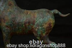 15.6 statue de cheval à long cou de l'ancien chinois en bronze Feng Shui