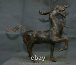 16 Statue De Sculpture De Cheval De Dragon Animal Ancien Bronze Ancienne Chine