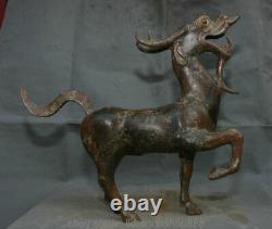 16 Statue De Sculpture De Cheval De Dragon Animal Ancien Bronze Ancienne Chine