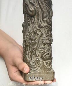 16 statue de Guanyin bouddhiste ancienne sculpture en bois rare en Chine