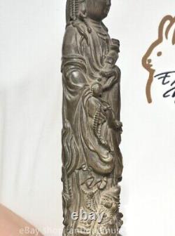 16 statue de Guanyin bouddhiste ancienne sculpture en bois rare en Chine
