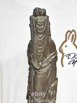 16 statue de Guanyin bouddhiste ancienne sculpture en bois rare en Chine