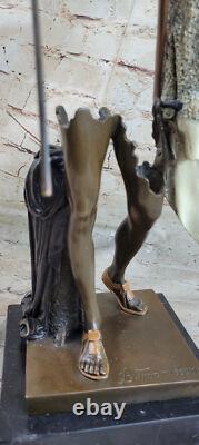 18`` Ancien Grec Bronze Art Moderne Sculpture A Mâle Guerrier Avec Spear Statue
