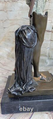 18`` Ancien Grec Bronze Art Moderne Sculpture A Mâle Guerrier Avec Spear Statue