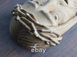 1936 ancien tableau TETE visage JESUS CHRIST PLATRE HANAK FR sculpture HANA KFR