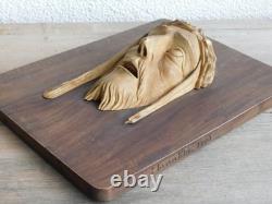 1936 ancien tableau TETE visage JESUS CHRIST PLATRE HANAK FR sculpture HANA KFR