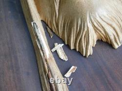 1936 ancien tableau TETE visage JESUS CHRIST PLATRE HANAK FR sculpture HANA KFR