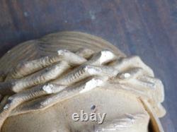1936 ancien tableau TETE visage JESUS CHRIST PLATRE HANAK FR sculpture HANA KFR