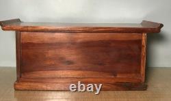 23.2 ancien Huali bois sculpture statue de fleur meubles table cabinet