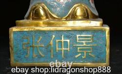 24 Chine ancienne statue de bronze en émail cloisonné doré de Zhang Zhongjing