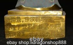 24 Chine ancienne statue de bronze en émail cloisonné doré de Zhang Zhongjing