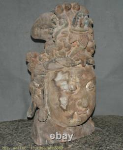 24 sculpture bois anciens kuan yin guanyin ou statue de bodhisattva, chef