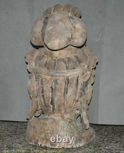 24 sculpture bois anciens kuan yin guanyin ou statue de bodhisattva, chef