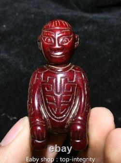 2.3'' Ancienne dynastie Hetian Jade Peuples Personne Statue humaine Sculpture