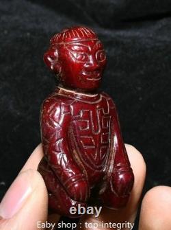 2.3'' Ancienne dynastie Hetian Jade Peuples Personne Statue humaine Sculpture