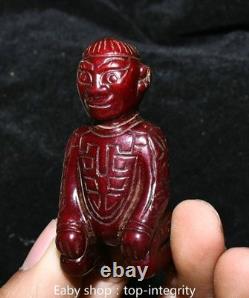 2.3'' Ancienne dynastie Hetian Jade Peuples Personne Statue humaine Sculpture