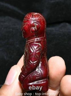2.3'' Ancienne dynastie Hetian Jade Peuples Personne Statue humaine Sculpture
