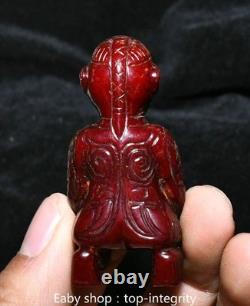 2.3'' Ancienne dynastie Hetian Jade Peuples Personne Statue humaine Sculpture