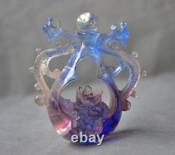 2.8 Chine ancienne fleur verte sculpture fleur Feng Shui II Longhua statue