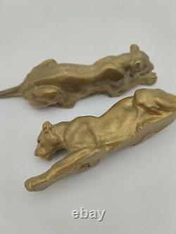 2 anciens bronzes animaliers Lionnes signé Ch. Bertrand, presses papiers