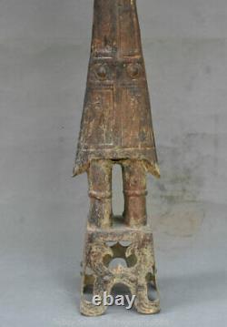 30.4 Ancien Palais de la Dynastie en Bronze Chine Sanxingdui Statue Sculpture