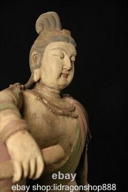 37.2 Chine ancienne sculpture en bois Guanyin Guanyin Statue
