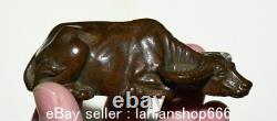 3.2 ancienne sculpture chinoise en cuivre violet Feng Shui animal vache statue