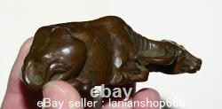 3.2 ancienne sculpture chinoise en cuivre violet Feng Shui animal vache statue