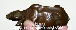 3.2 ancienne sculpture chinoise en cuivre violet Feng Shui animal vache statue