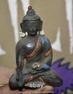 3.4 ancienne statue de Bouddha tibétain en bronze sculpture du Bouddha Amitabha