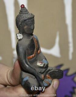 3.4 ancienne statue de Bouddha tibétain en bronze sculpture du Bouddha Amitabha