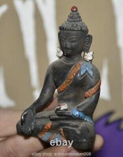 3.4 ancienne statue de Bouddha tibétain en bronze sculpture du Bouddha Amitabha