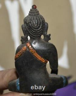 3.4 ancienne statue de Bouddha tibétain en bronze sculpture du Bouddha Amitabha