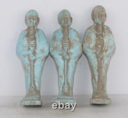 3 RARE ANCIENNE ÉGYPTIENNE ANTIQUE Ptah USHABTI Shabti Serviteur Statues en