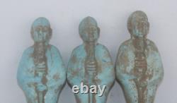 3 RARE ANCIENNE ÉGYPTIENNE ANTIQUE Ptah USHABTI Shabti Serviteur Statues en