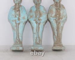 3 RARE ANCIENNE ÉGYPTIENNE ANTIQUE Ptah USHABTI Shabti Serviteur Statues en