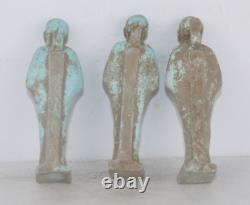 3 RARE ANCIENNE ÉGYPTIENNE ANTIQUE Ptah USHABTI Shabti Serviteur Statues en