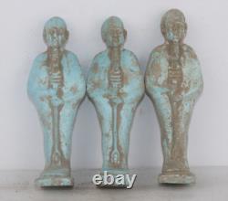 3 RARE ANCIENNE ÉGYPTIENNE ANTIQUE Ptah USHABTI Shabti Serviteur Statues en